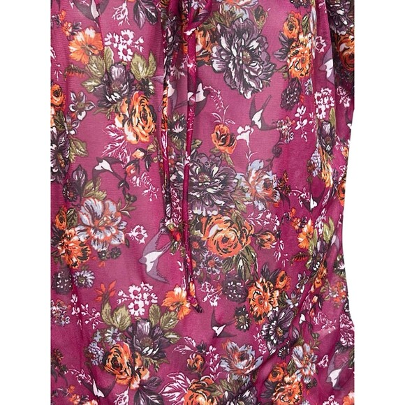 Self Esteem Y2K Women's Med Semi Sheer Floral Blouse Whimsical Romantic 90s - Picture 3 of 11